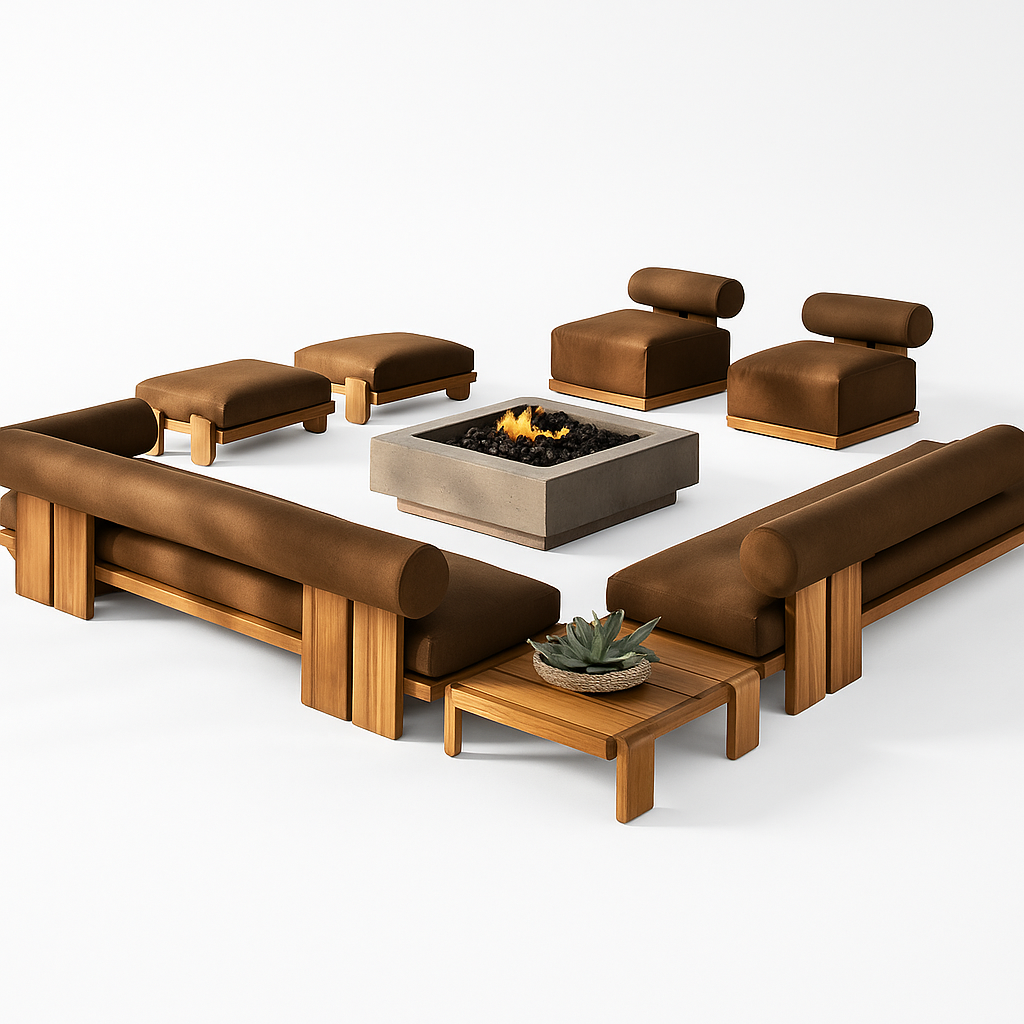 TerraFirme Ember Lounge &amp; Firepit Set
